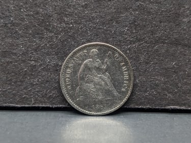1861 w/ Legend Seated Liberty Half Dime **NICE GRADE - VF/XF**
