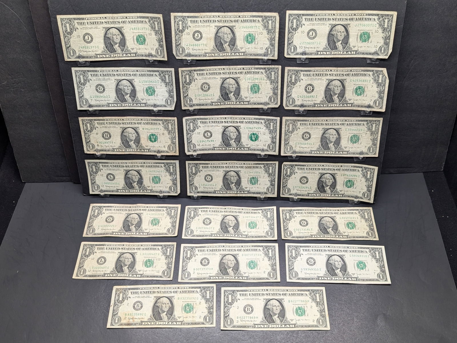 Lot of Twenty 1963 B Series $1.00 Joseph W. Barr Notes (1 of 7)