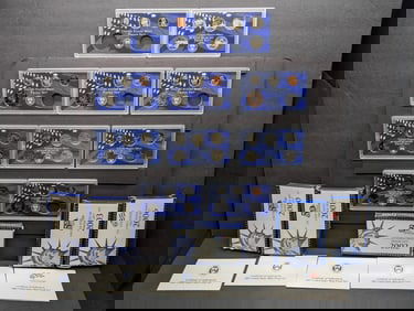 Lot of 5 Partial U.S. Mint Proof Sets in OGP (All Missing $1 Coin)