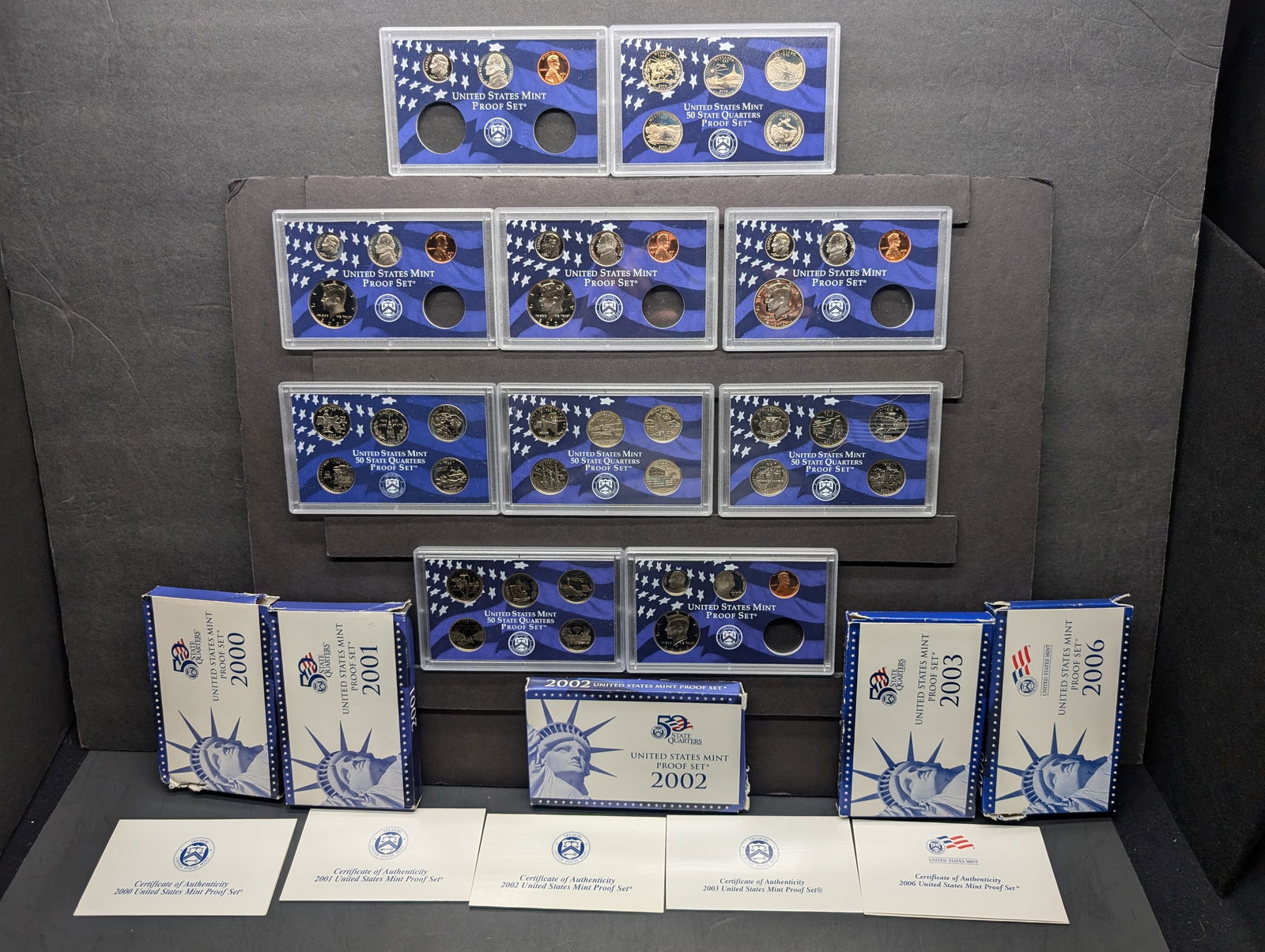 Lot of 5 Partial U.S. Mint Proof Sets in OGP (All Missing $1 Coin) (1 of 12)