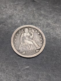 1853 w/ Arrows Seated Liberty Dime **VF**