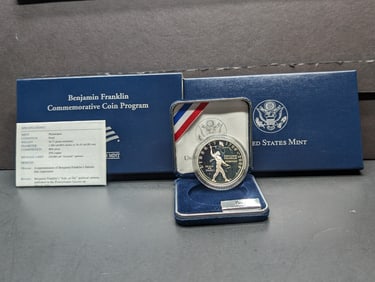 2006-P PROOF Benjamin Franklin Commem Silver Dollar in OGP w/ COA