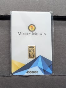 1/2 Gram Money Metals Exchange .9999 FINE GOLD Bar