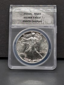 1988 American Silver Eagle - ANACS Cert. MS69