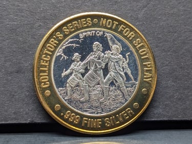 Collector's Edition .999 FINE SILVER CENTER Taj Mahal Casino $10 Gaming Token