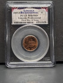 2009-D Lincoln Professional Cent - PCGS MS65 RD *First Day of Issue*