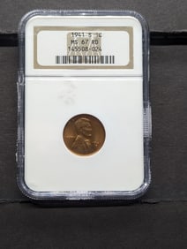 1941-S Lincoln Wheat Cent - NGC MS67 RD NGC Price Guide $210