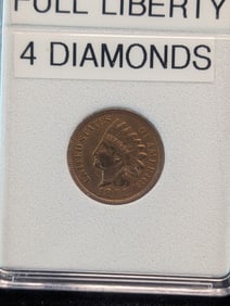 1891 Indian Head Cent, Full Liberty, 4 Diamonds?