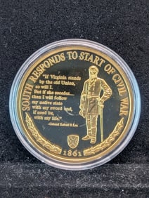Copy - The Civil War Sesquicentennial 24k Gold Layered Token with COA