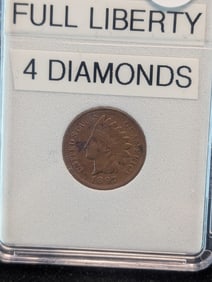 1897 Indian Head Cent, Full Liberty, 4 Diamonds?