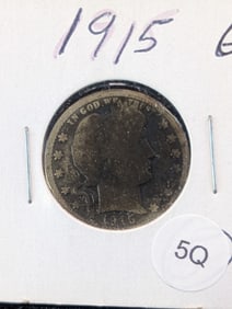 1915 Silver Barber Quarter
