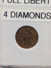 1900 Indian Head Cent, Full Liberty, 4 Diamonds?