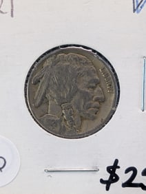 Semi-Key 1921 Buffalo Nickel In VF