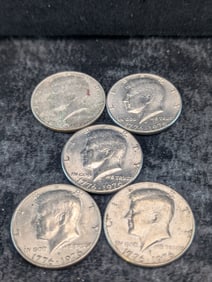 (5) 1976-D Kennedy Bicentennial Half Dollars