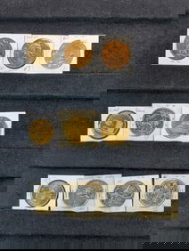 Ten Tokens, Various Years, Great Variety, Silver Dollar Size.