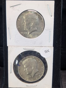 (2) 1967 Silver Kennedy Half Dollars - 40% Silver