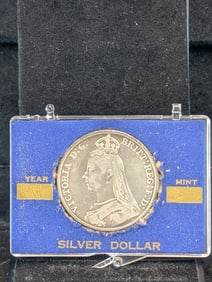 1889 Queen Victoria Silver Crown Coin (Silver Dollar)