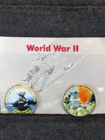 2-World War II- Colorized Kennedy Half Dollars??