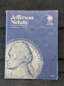 1938-1965 Jefferson Nickel 64-Coin Set In Whitman Punch-In Album. Includes All The Key Dates.