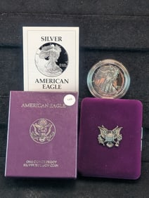 1993-P Proof American Silver Eagle, .999 Fine Silver One Troy Ounce in OGB & COA