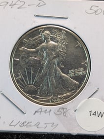 1942-D Walking Liberty Half Dollar - AU
