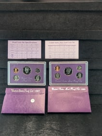2 - UNC. U.S. Proof Sets, 1987-S & 89-S?