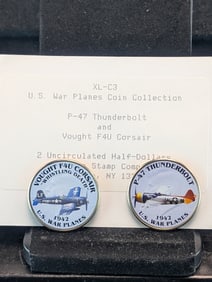 2 US War Planes Collection Colorixed Kennedy 50c.