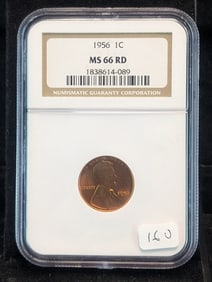 1956 NGC MS66 Red Lincoln Wheat Cent. Tough date in better grade Books at $47.?