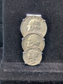 Swank Money Clip w/2 Silver Coins