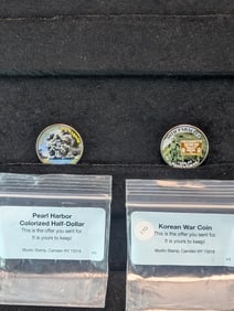1-Korean War & 1-Pearl Harbor Collection Colorized Kennedy Half Dollars?