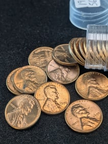 1956 original Gem BU Red Lincoln Cent Roll. Paper torn so put in Tube. All gem Coins.?