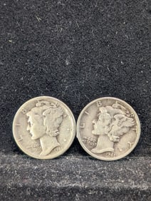 (2 Coins) 1941 P&D Mercury Dimes - 90% Silver