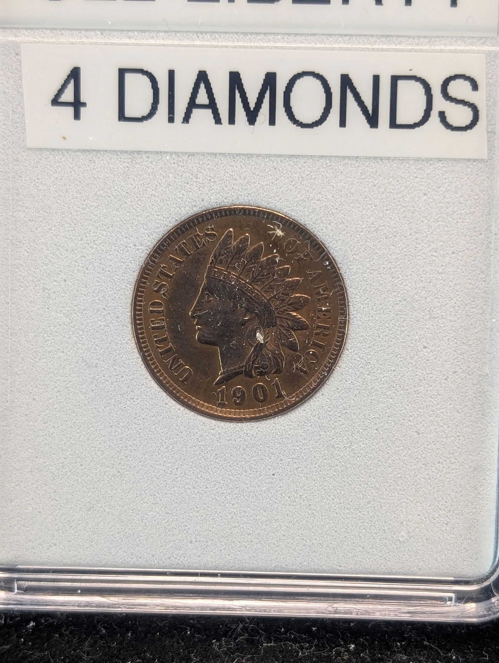1901 Indian Head Cent, Full Liberty, 4 Diamonds? (1 of 3)