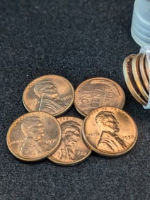 1958 Original Gem BU Red Lincoln Cent Roll. Paper torn so put in Tube. All Gem Coins.??