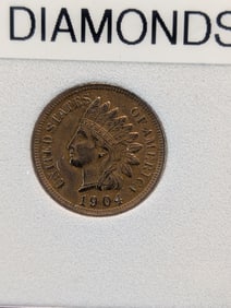 1904 Indian Head Cent, Full Liberty, 4 Diamonds?