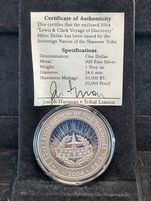 2004 Proof Silver Dollar - Tribal Liaison - 1 Troy oz. with COA