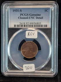 1931-S Key Date PCGS Certified Uncirculated Lincoln Cent. List is $210 in 60 and $235 in 63.?