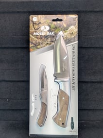 Mossy Oak Two Pack Damascus Finish Knife Set w/Sheath