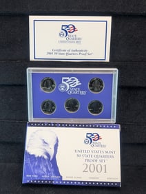 2001-S U.S.-50-State Quarters Proof-set in OGP box, Rhode Island, Vermont, Kentucky?