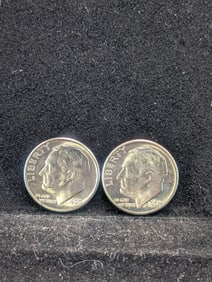 (2 Coins) 1960-D & 1962-D Roosevelt Silver Dimes UNC - 90% Silver