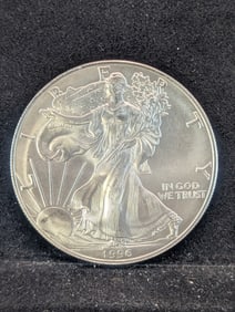 1996 Brilliant Uncirculated Key Date .999 Pure Silver American Eagle.