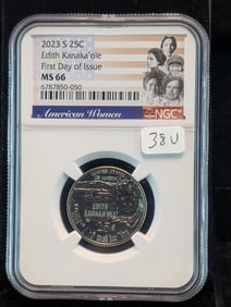 2023S NGC MS66 Edith Kanaka ole Womans Quarter. Rare S minted business strike. Low Mintage Coin.??