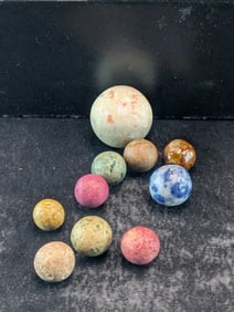10 Civil War Era Marbles (1860's), With Bennington's