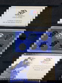 2002-S U.S.-50 State Quarters Proof set in OGP box, Louisiana, Indiana, Mississippi?
