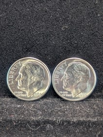 (2) 1960-D Roosevelt Silver Dimes - 90% Silver
