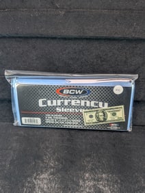 100 BCW Currency Sleeves, New/Sealed