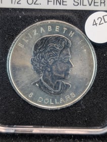 2015 Canada Maple Leaf 8 Dollars, 1.5 OZ. Fine Silver?
