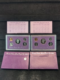 2 - UNC. U.S. Proof Sets, 1990-S & 91-S
