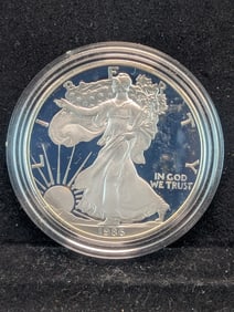 1986-S Proof American Silver Eagle Key Date, NO Box, No COA, In Original Capsule.