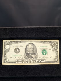 RARE: 1974-$-50.00 Star Note-# 2118-L- San Francisco- 64.000 printed- AU- Paper book value $